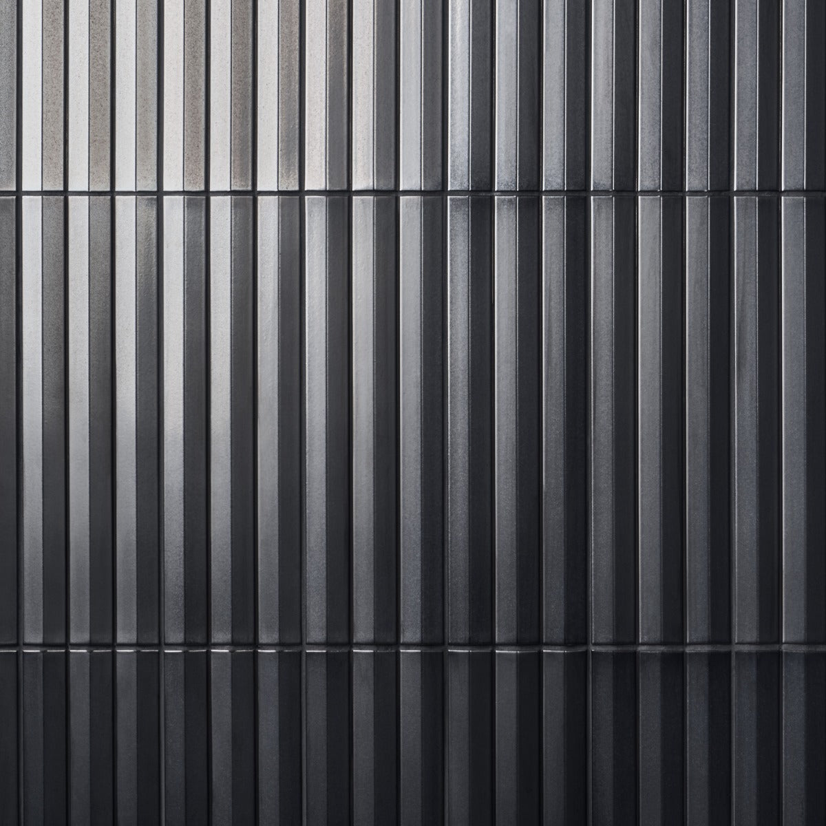 Lux Tile Ponto Metallic Gray Fluted 5x16 3D Polished Porcelain Wall Tile