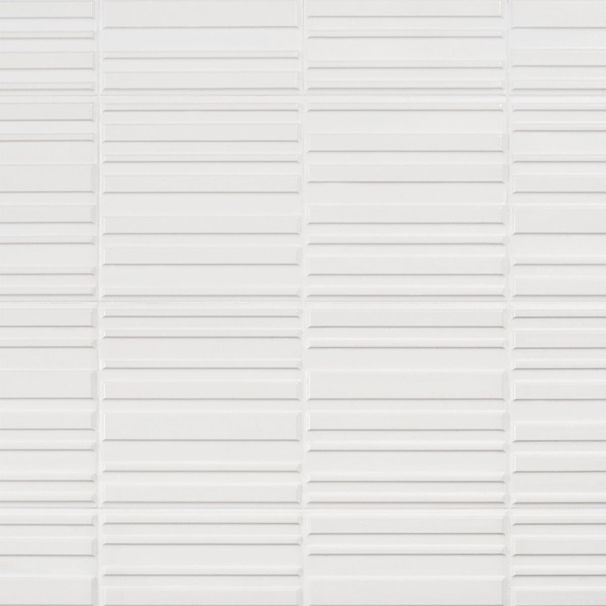 Sydney White 8x16 3D Mixed Finish Ceramic Wall Tile