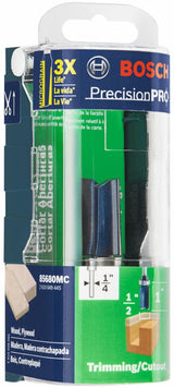 Bosch 1/2-in x 1-in Carbide-Tipped Double-Flute Top-Bearing Straight Trim Router Bit
