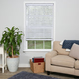 Project Source Premium 2-in Slat Width 34-in x 64-in Cordless White Vinyl Room Darkening Plantation Blinds
