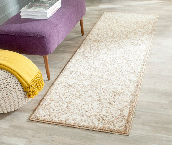 Safavieh Amherst Mirabel 2 x 15 Wheat/Beige Indoor/Outdoor Floral/Botanical Farmhouse/Cottage Runner