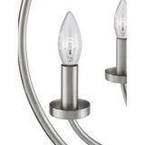 Progress Lighting Fairwood 5-Light Teak Wood and Satin Nickel Transitional Globe Medium Hanging Pendant Light