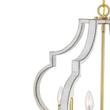 Progress Lighting Teigen 6-Light Antique White and Vintage Gold Transitional Geometric Large Hanging Pendant Light