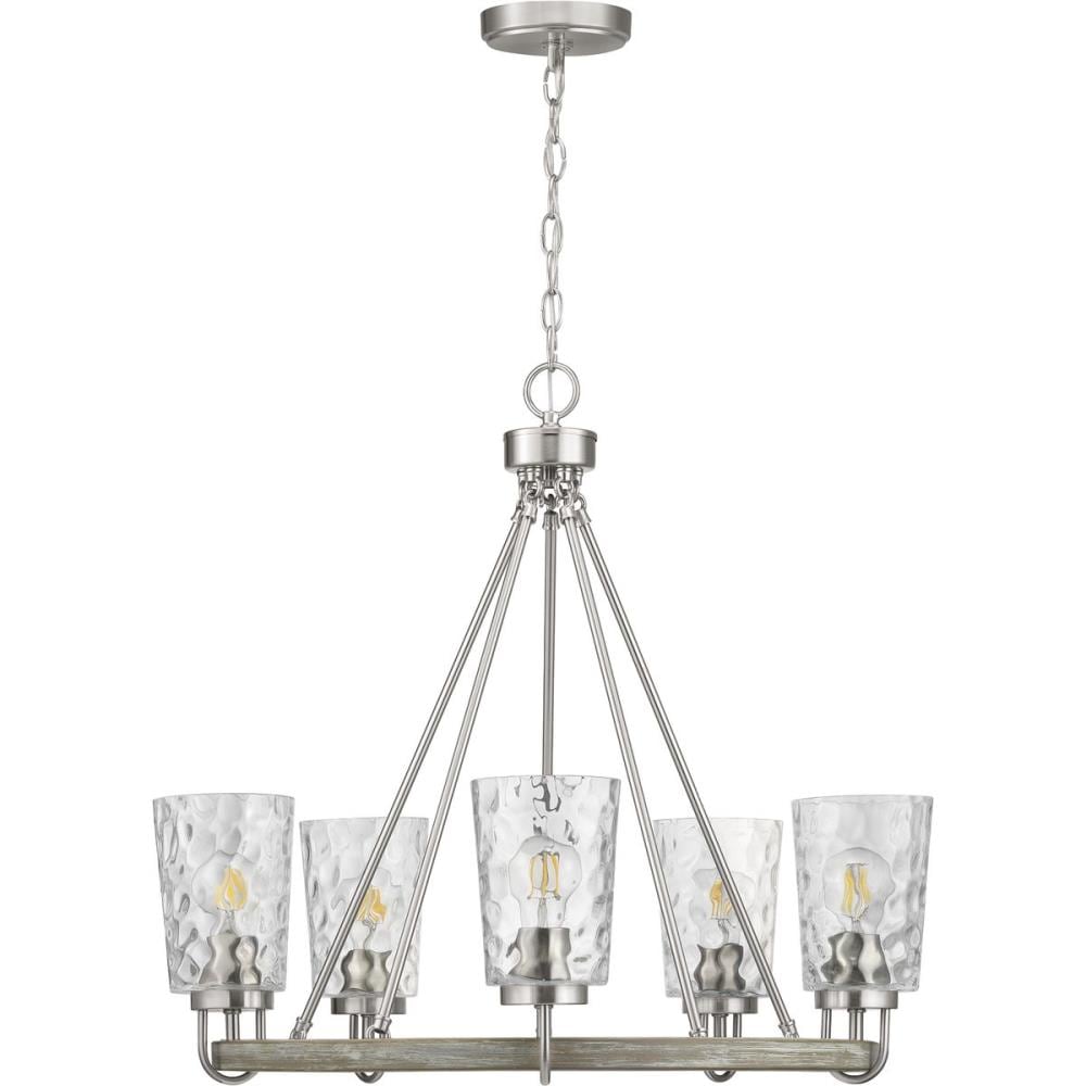 Progress Lighting Tiana 5-Light Brushed Nickel Coastal Chandelier