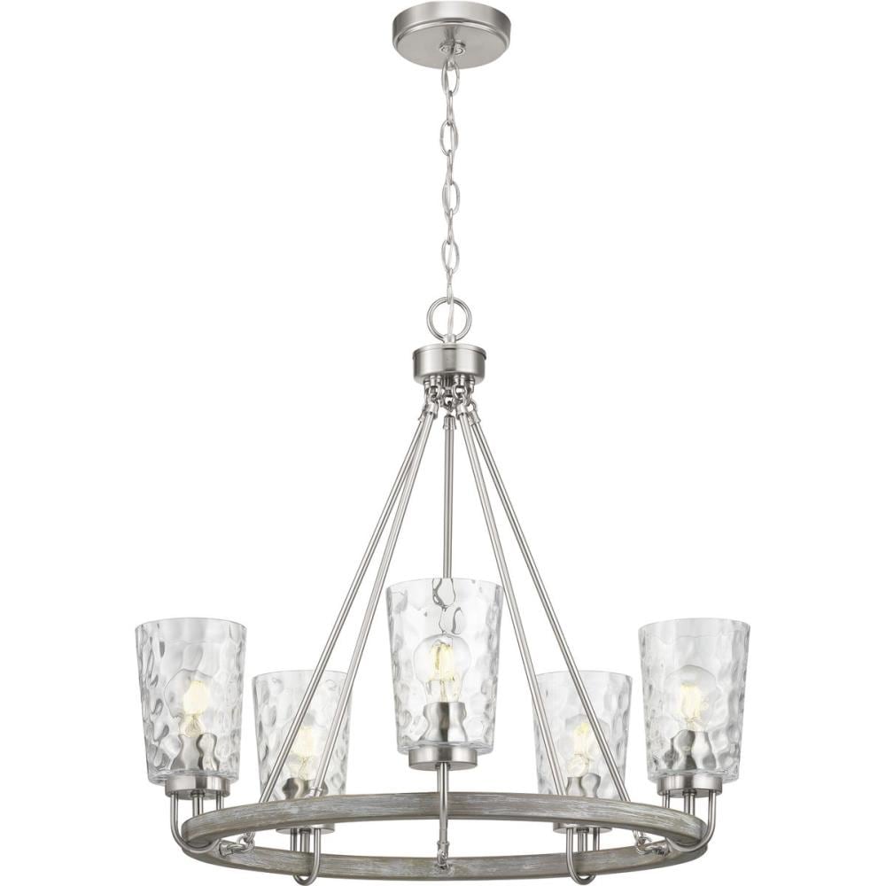 Progress Lighting Tiana 5-Light Brushed Nickel Coastal Chandelier