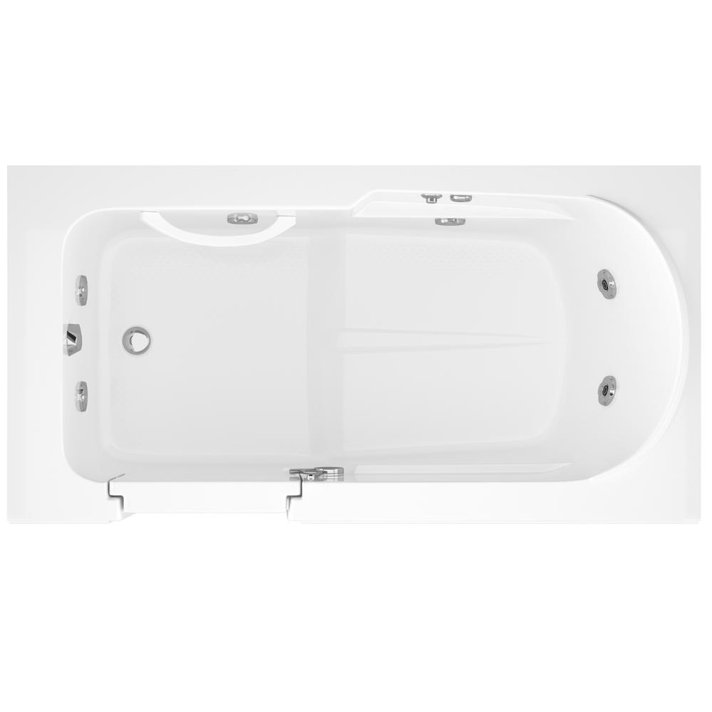 Universal Tubs Step-In 59.6 in. Walk-In Whirlpool Bathtub in White with 1.6 GPF Single Flush Toilet