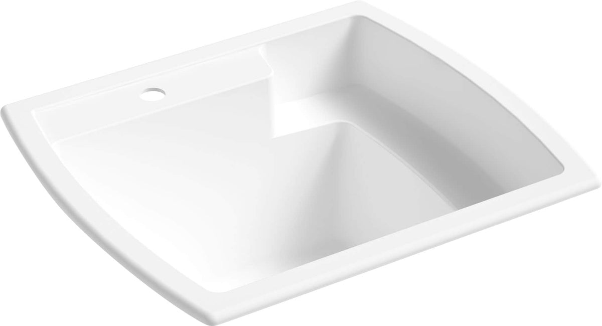 Sterling Latitude 22-in x 25-in White Utility Tub - Dual-Mount