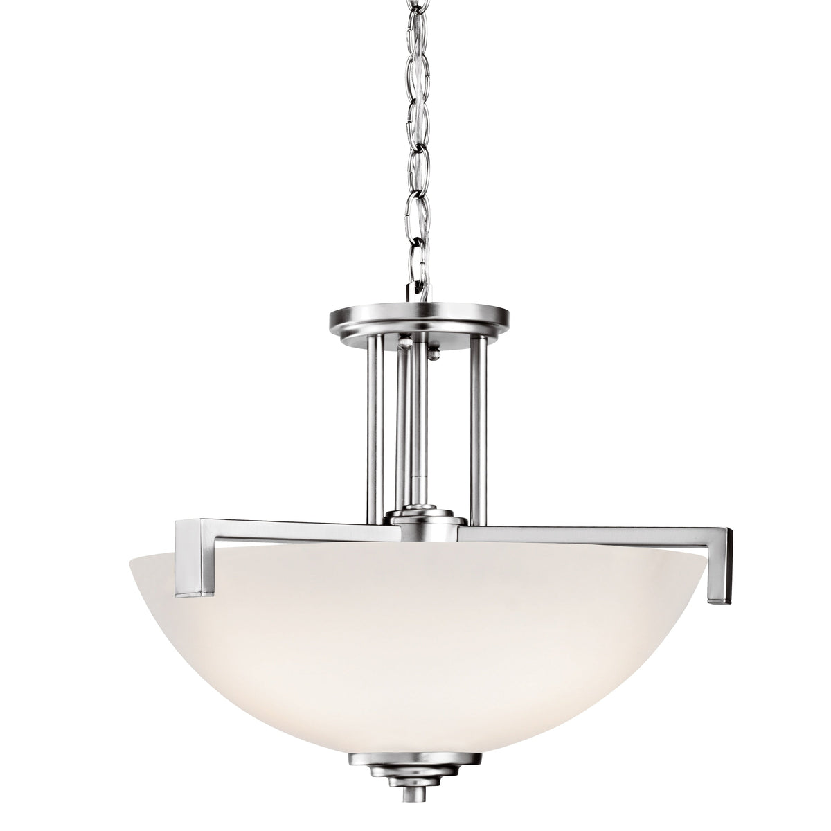 Kichler Eileen 3-Light Chrome Modern/Contemporary Etched Glass Bowl LED Medium Hanging Pendant Light