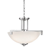 Kichler Eileen 3-Light Chrome Modern/Contemporary Etched Glass Bowl LED Medium Hanging Pendant Light
