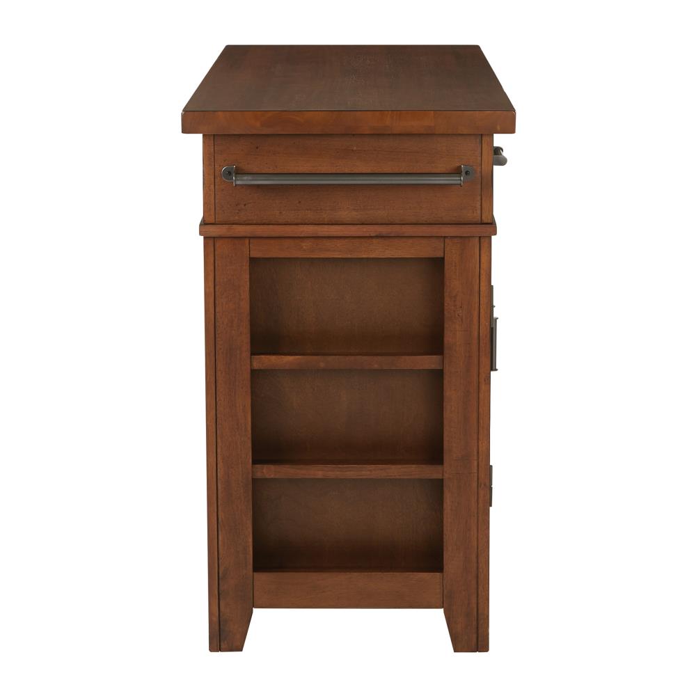 OSP Home Furnishings Brown Wood Base with MDF Wood Top Kitchen Island (39-in x 21-in x 36-in)