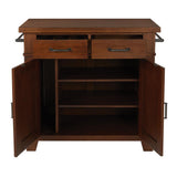 OSP Home Furnishings Brown Wood Base with MDF Wood Top Kitchen Island (39-in x 21-in x 36-in)