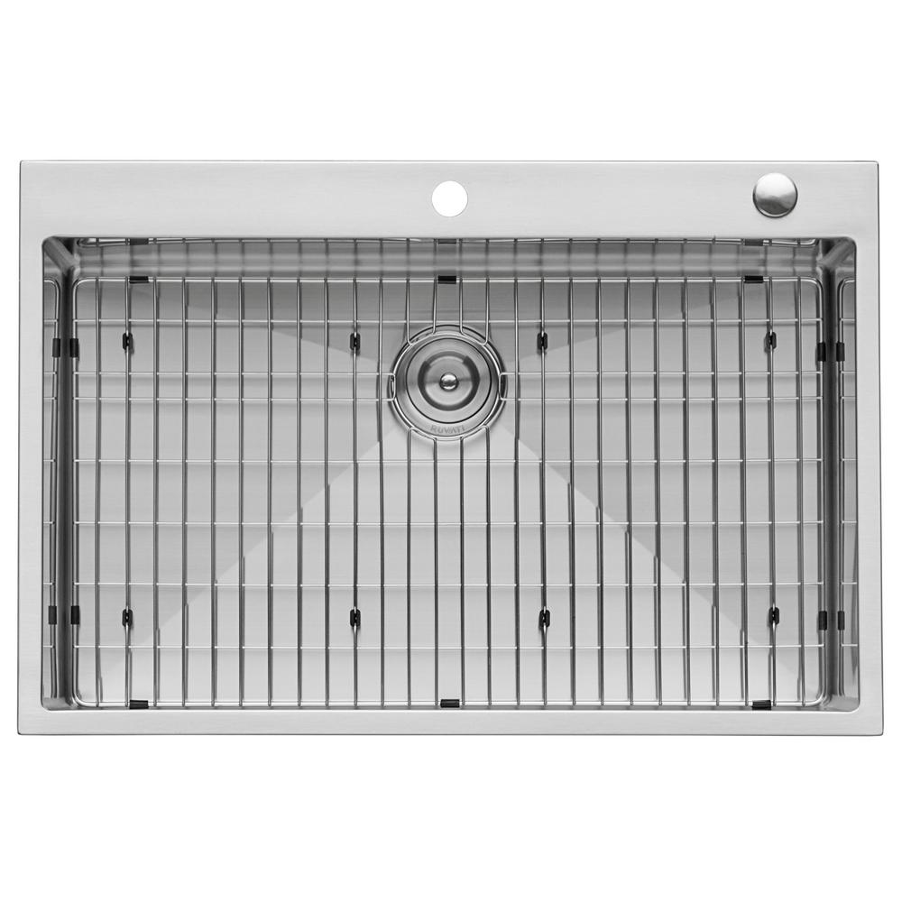 Drop-In Stainless Steel 33 in. Topmount Tight Radius 16-Gauge Kitchen Sink Single Bowl - Super Arbor