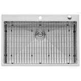 Drop-In Stainless Steel 33 in. Topmount Tight Radius 16-Gauge Kitchen Sink Single Bowl - Super Arbor