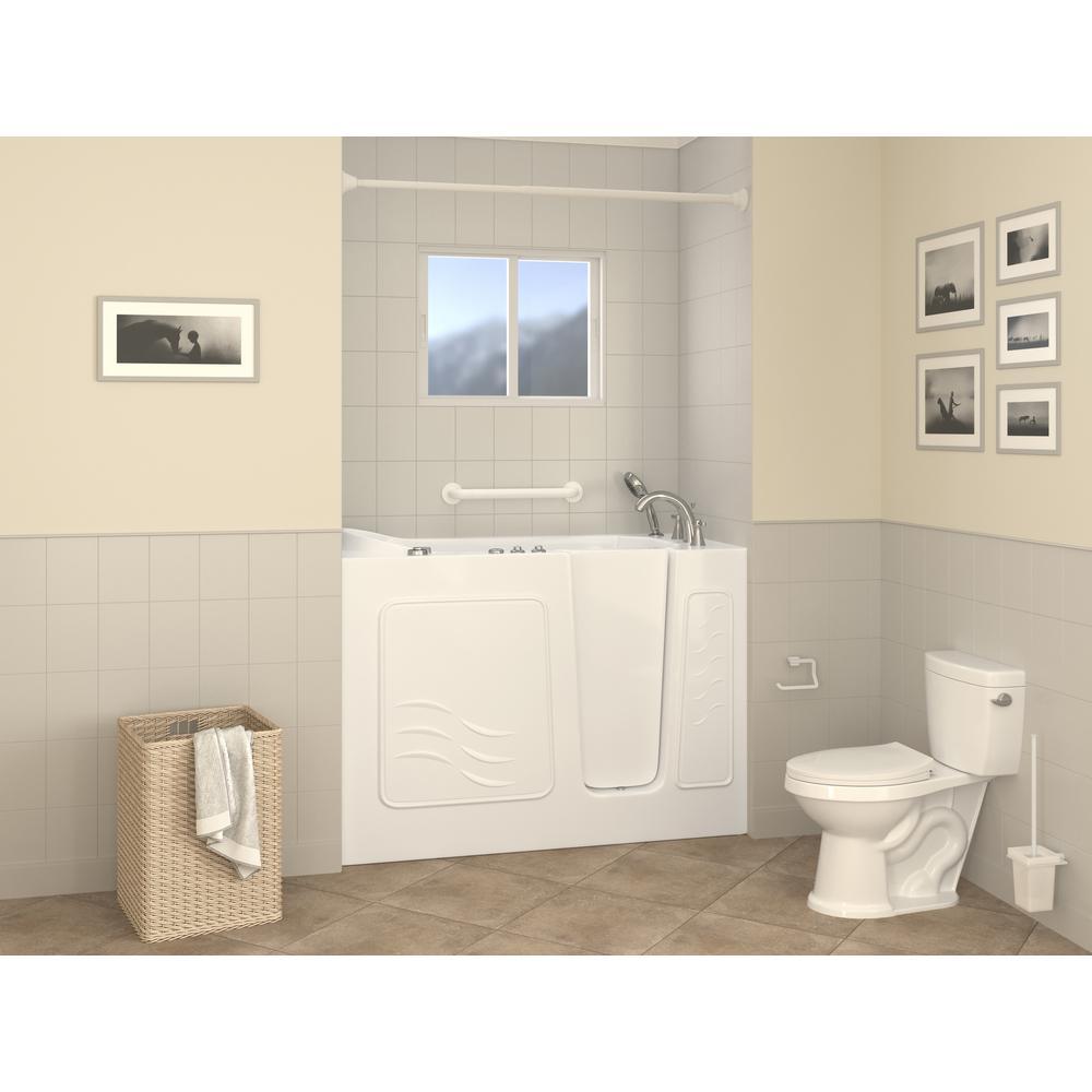 HD Series 53 in. Right Drain Quick Fill Walk-In Whirlpool Bath Tub with Powered Fast Drain in White - Super Arbor