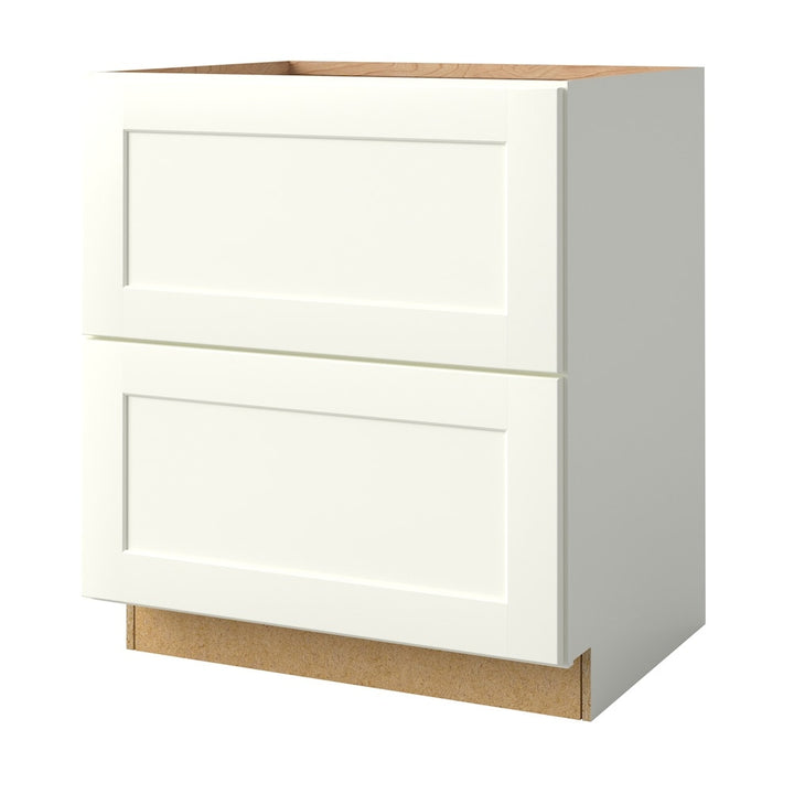 allen + roth Aveley 30-in W x 34.5-in H x 24-in D Linen 2-Drawer Base Fully Assembled Cabinet (Flat Panel Style)