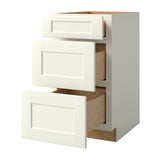 allen + roth Stonewall 18-in W x 34.5-in H x 24-in D Stone 3-Drawer Base Fully Assembled Cabinet (Flat Panel Style)