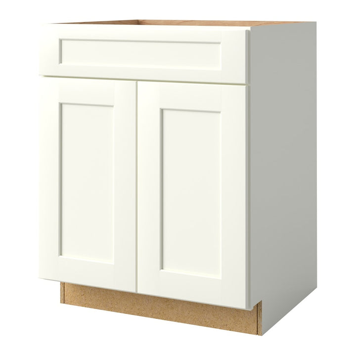 allen + roth Aveley 27-in W x 34.5-in H x 24-in D Linen Sink Base Fully Assembled Cabinet (Flat Panel Shaker Style)