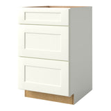 allen + roth Aveley 21-in W x 34.5-in H x 24-in D Linen 3-Drawer Base Fully Assembled Cabinet (Flat Panel Style)