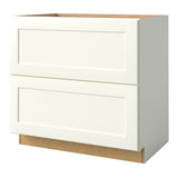 allen + roth Aveley 36-in W x 34.5-in H x 24-in D Linen 2-Drawer Base Fully Assembled Cabinet (Flat Panel Style)