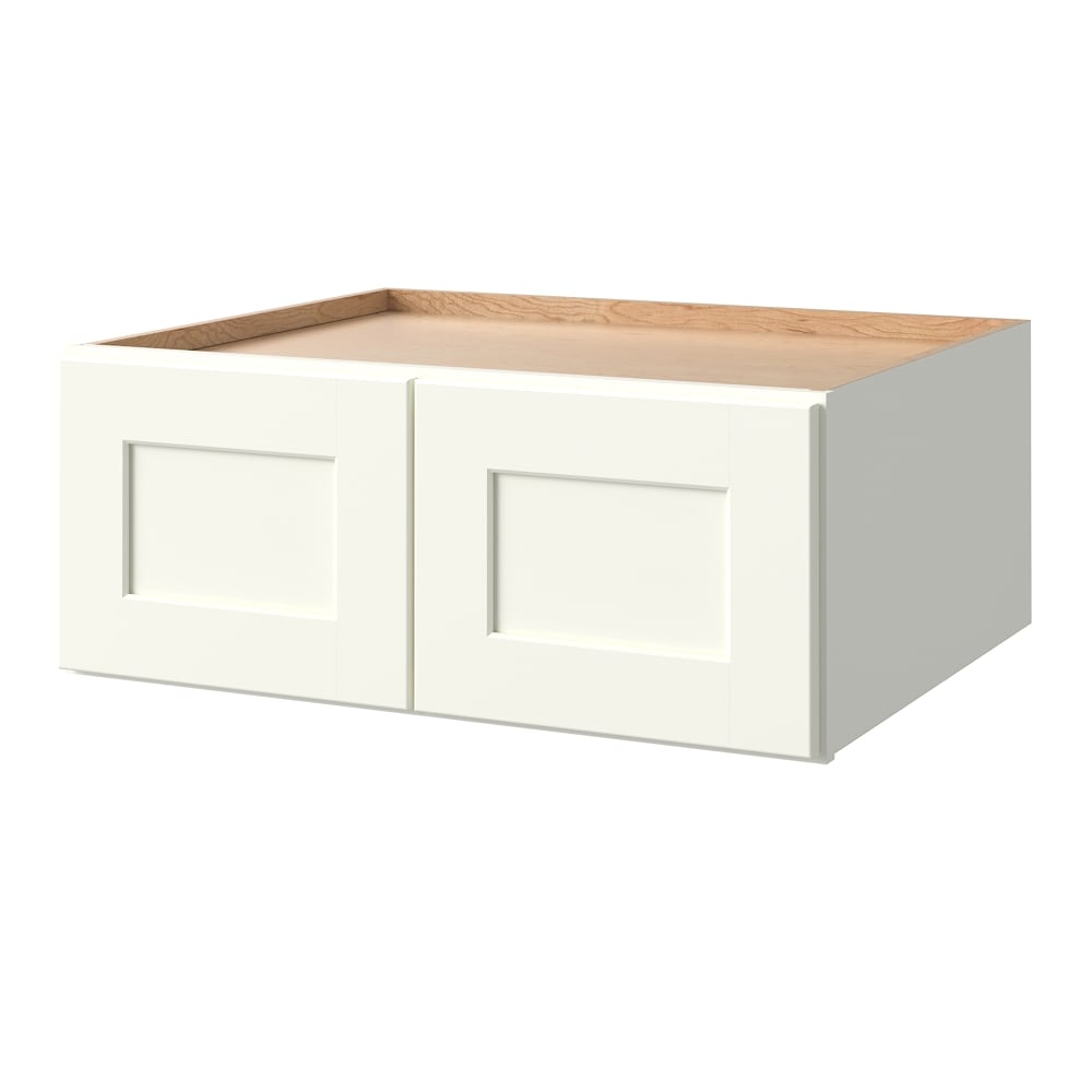 allen + roth Aveley 30-in W x 12.125-in H x 24-in D Linen Wall Fully Assembled Cabinet (Flat Panel Shaker Door Style)