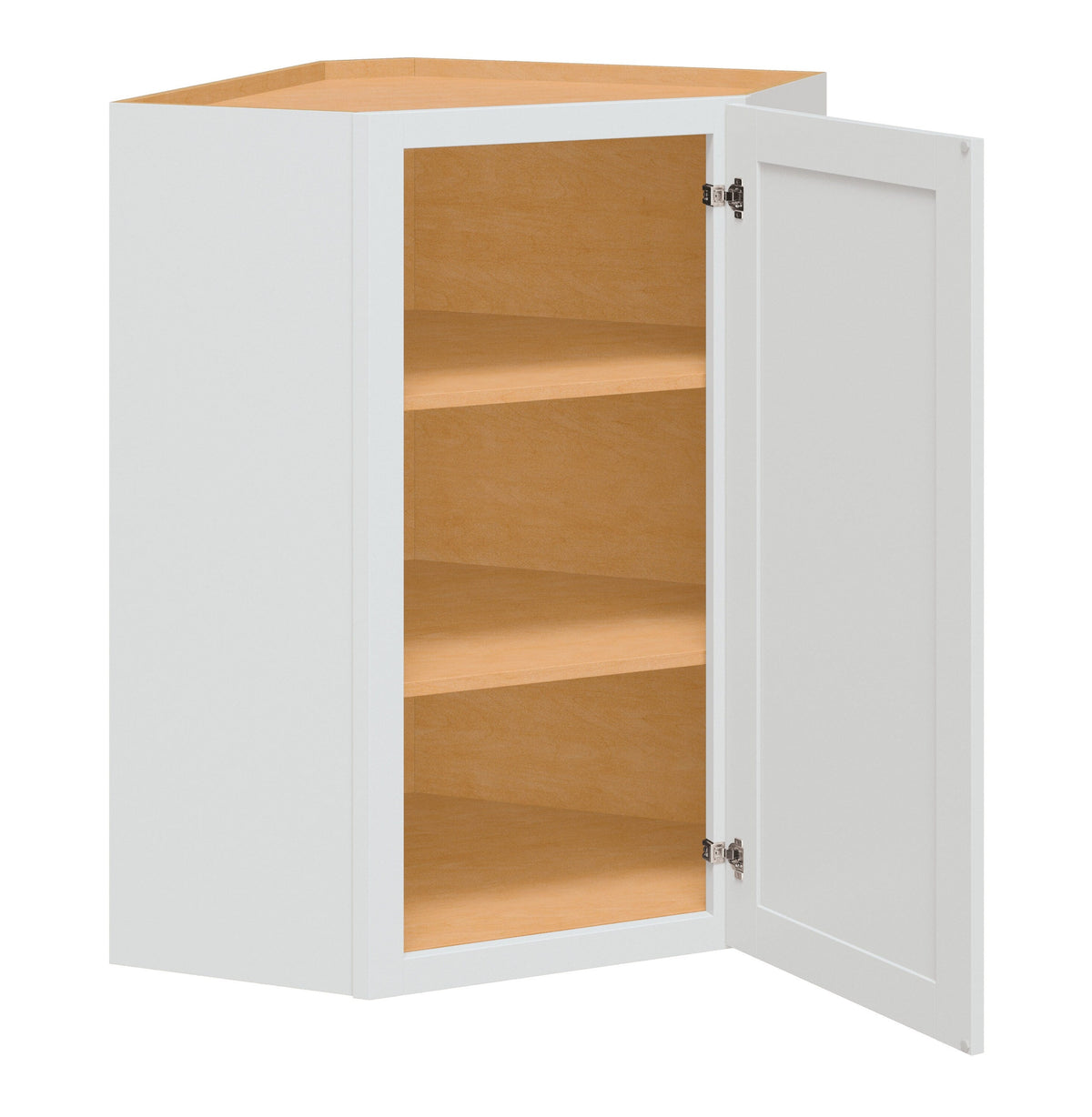 Diamond NOW Arcadia 12-in W x 36-in H x 24-in D White Diagonal Corner Wall Fully Assembled Cabinet (Recessed Panel Shaker Style)