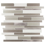 Elida Ceramica Coquina Ridge 12-in x 12-in Multi-Finish Glass/Metal Linear Mosaic Wall Tile