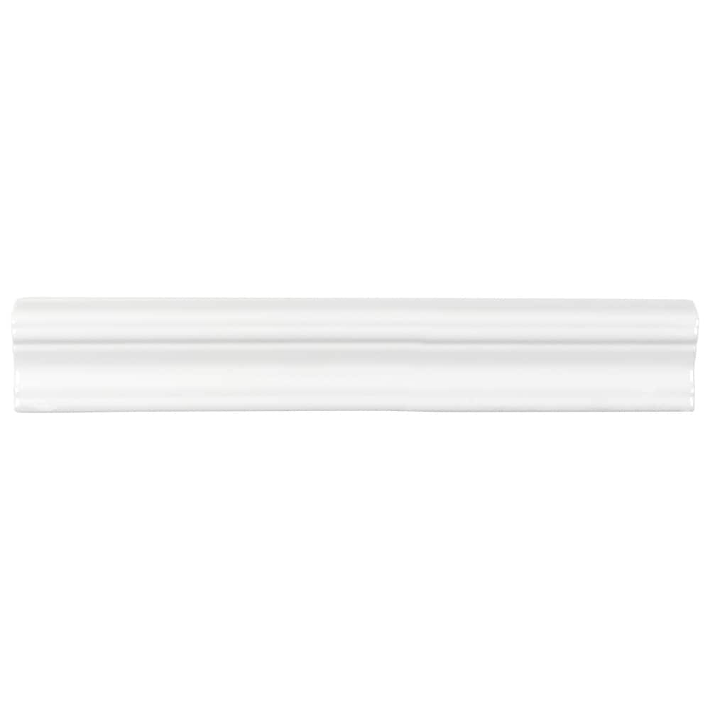 Boutique Ceramic Crafted White Crown Moulding 2-in x 12-in Glazed Ceramic Wall Tile product image
