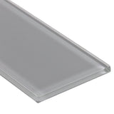 Elida Ceramica Grey Glass 4-in x 8-in Glossy Subway Wall Tile