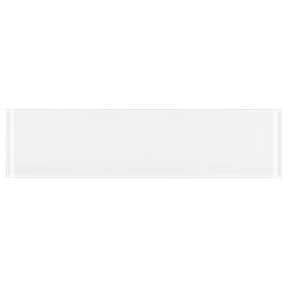 Elida Ceramica 3x12 Super White Glossy Glass Subway Wall Tile, 3-in x 12-in