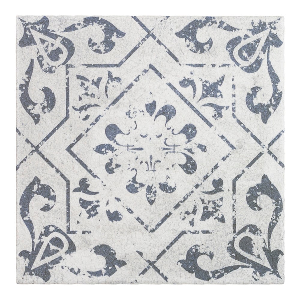 Elida Ceramica Cardosa Deco Squares 6-in x 6-in Matte Porcelain Encaustic Wall Tile