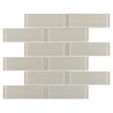 Elida Ceramica 2-in x 6-in Beige Glossy Glass Brick Mosaic Wall Tile, 12-in x 12-in Sheet