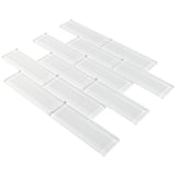 Elida Ceramica 2-in x 6-in Super White Glass 12-in x 12-in Glossy Brick Mosaic Wall Tile