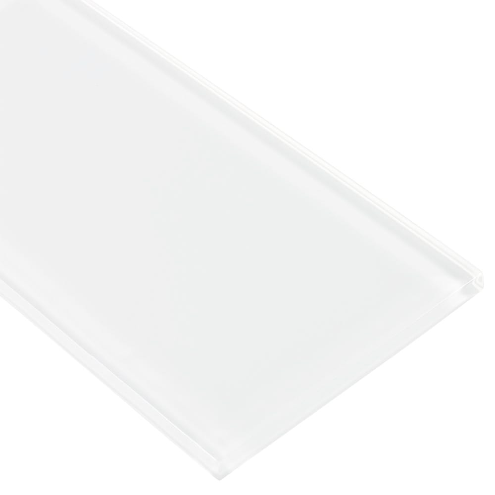 Elida Ceramica 4x8 Super White Glass 4-in x 8-in Glossy Glass Subway Wall Tile