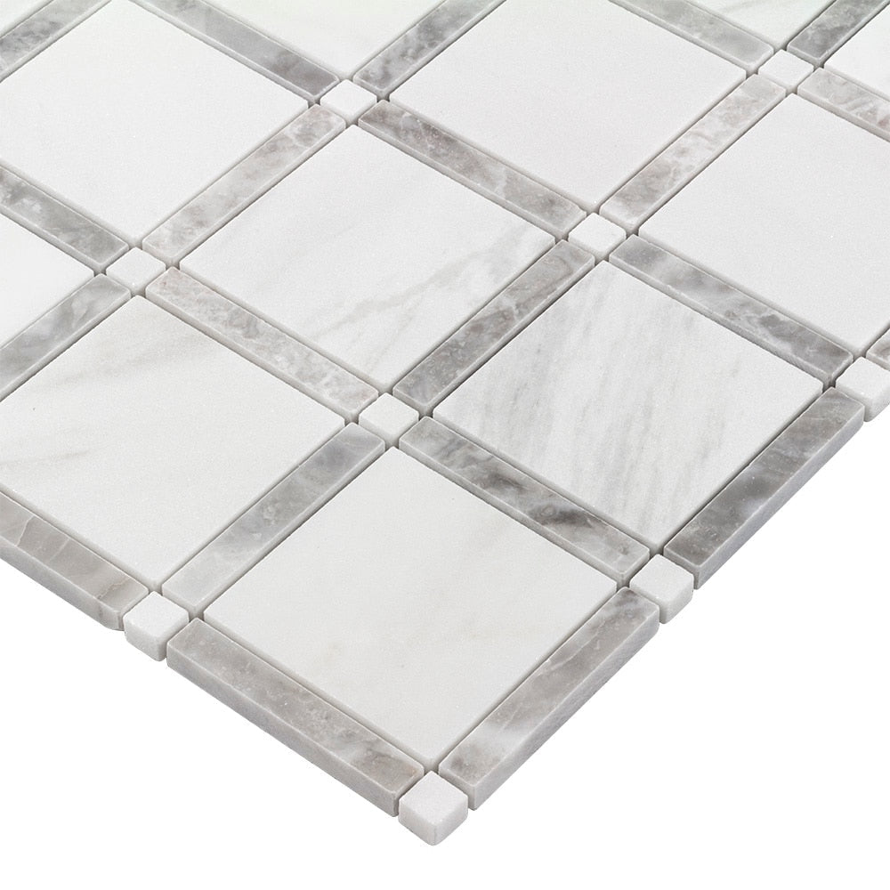 Elida Ceramica White 12-in x 12-in Honed Natural Stone Marble Uniform Squares Floor and Wall Tile