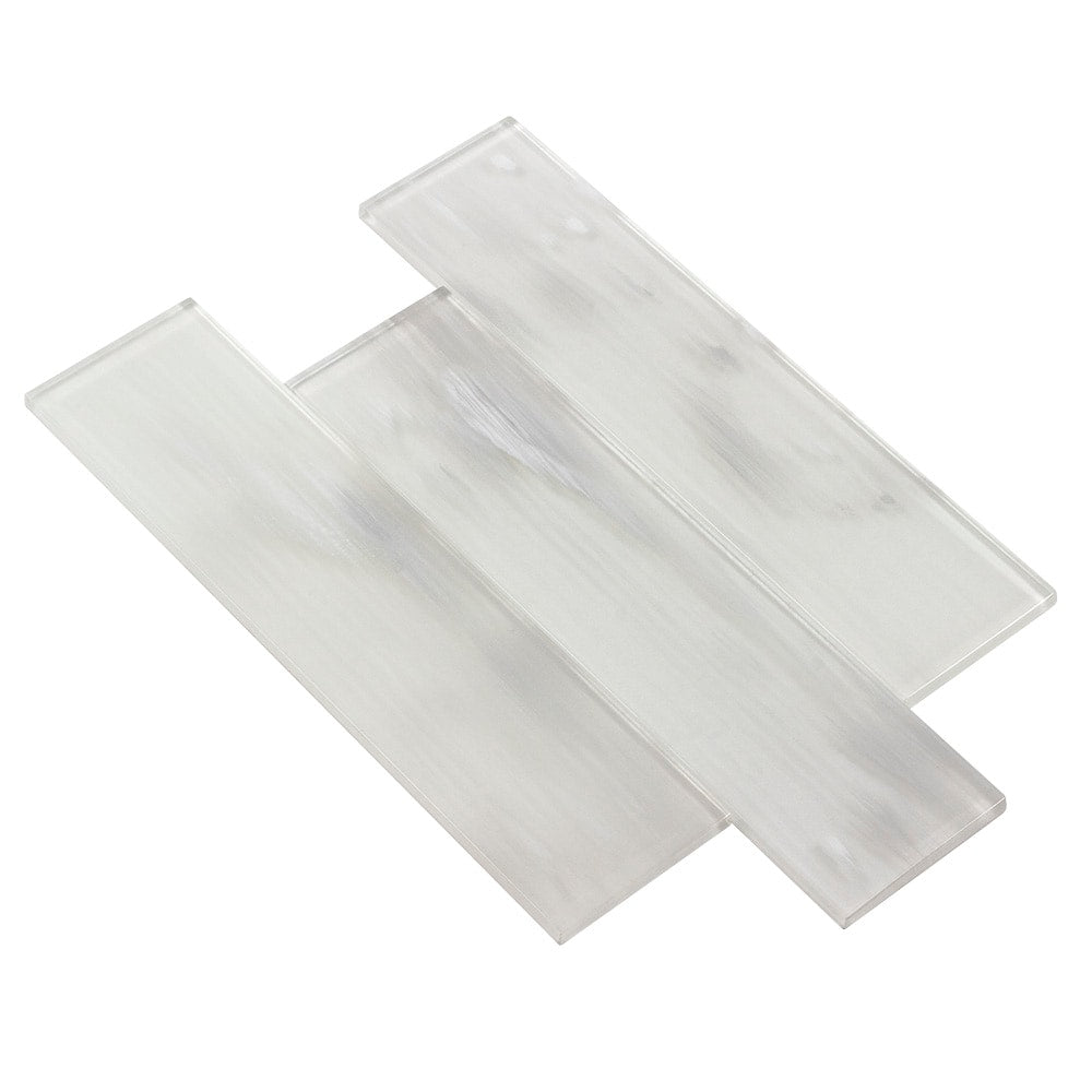 Elida Ceramica White 3-in x 12-in Glossy Glass Subway Wall Tile