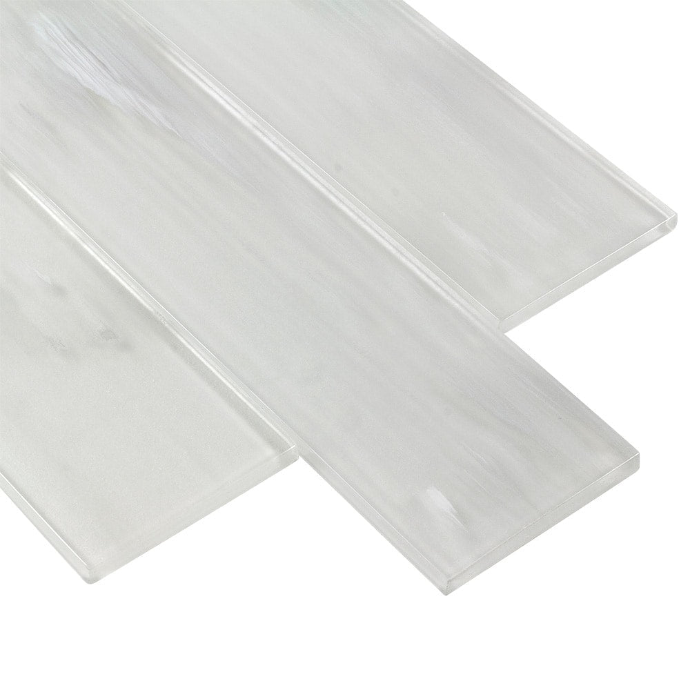 Elida Ceramica White 3-in x 12-in Glossy Glass Subway Wall Tile