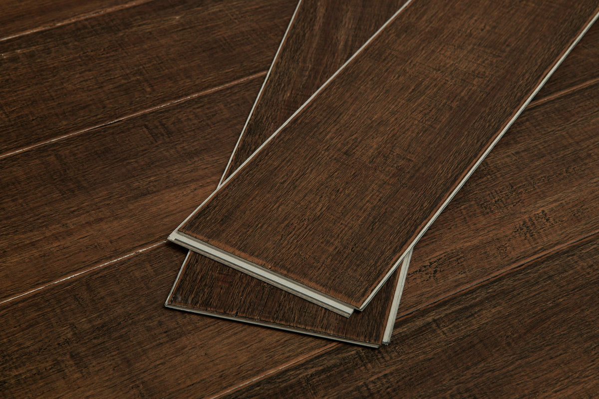 CALI Waterproof Core 5.59-in Jasperstone Bamboo Distressed Engineered Hardwood Flooring (14.06-sq ft)