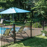 Freedom Easton 6-ft H x 2-in W Black Aluminum Spaced Picket Flat-top Decorative Line Fence Post