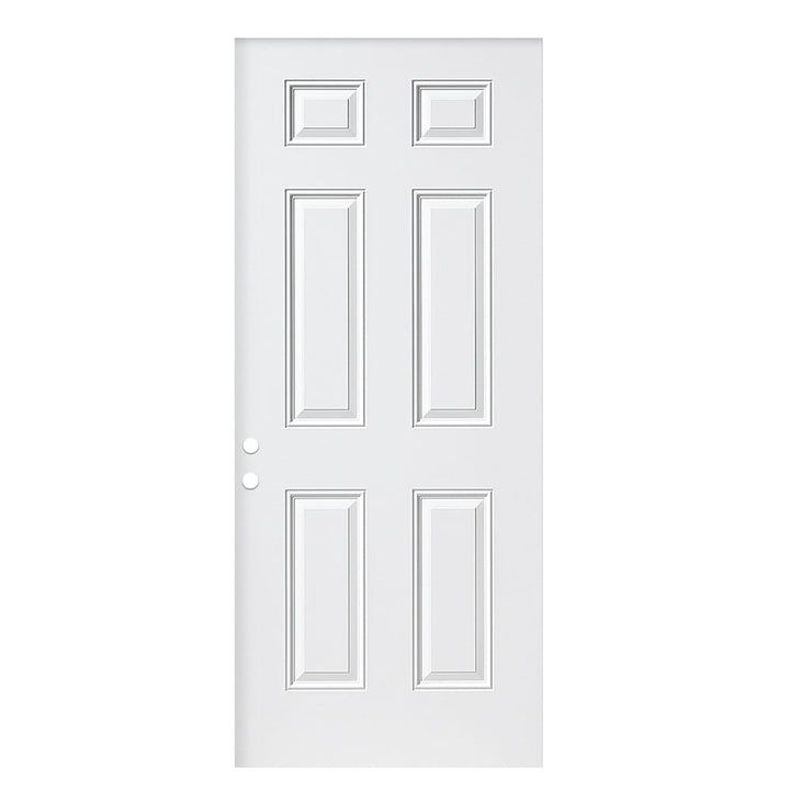 Masonite 32-in x 80-in Steel Universal Reversible Primed 6-Panel Slab Front Door with Insulating Core