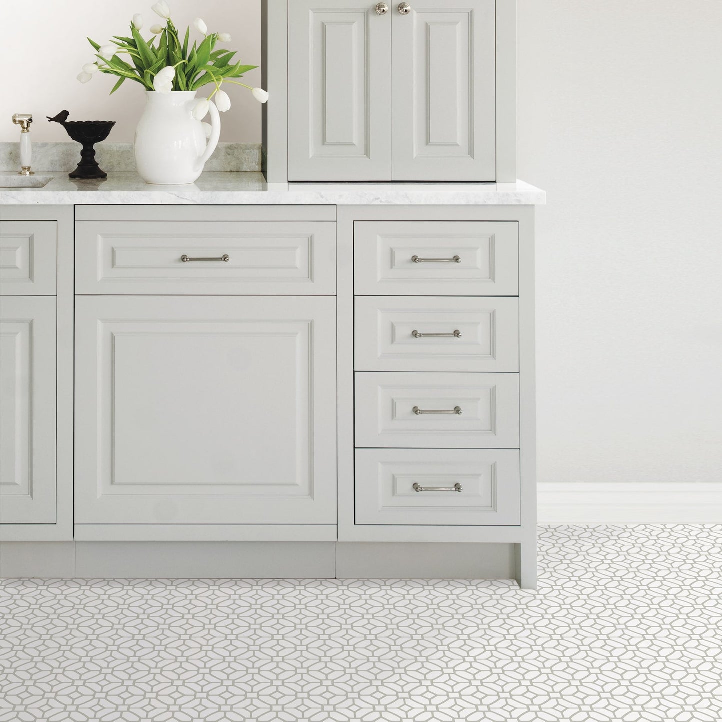 FloorPops White 12-in x 12-in Water Resistant Peel and Stick Vinyl Tile Flooring (20-sq ft)