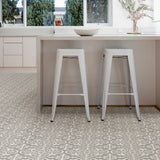 FloorPops Grey and White 2.76-mil x 12-in W x 12-in L Water Resistant Peel and Stick Vinyl Tile Flooring