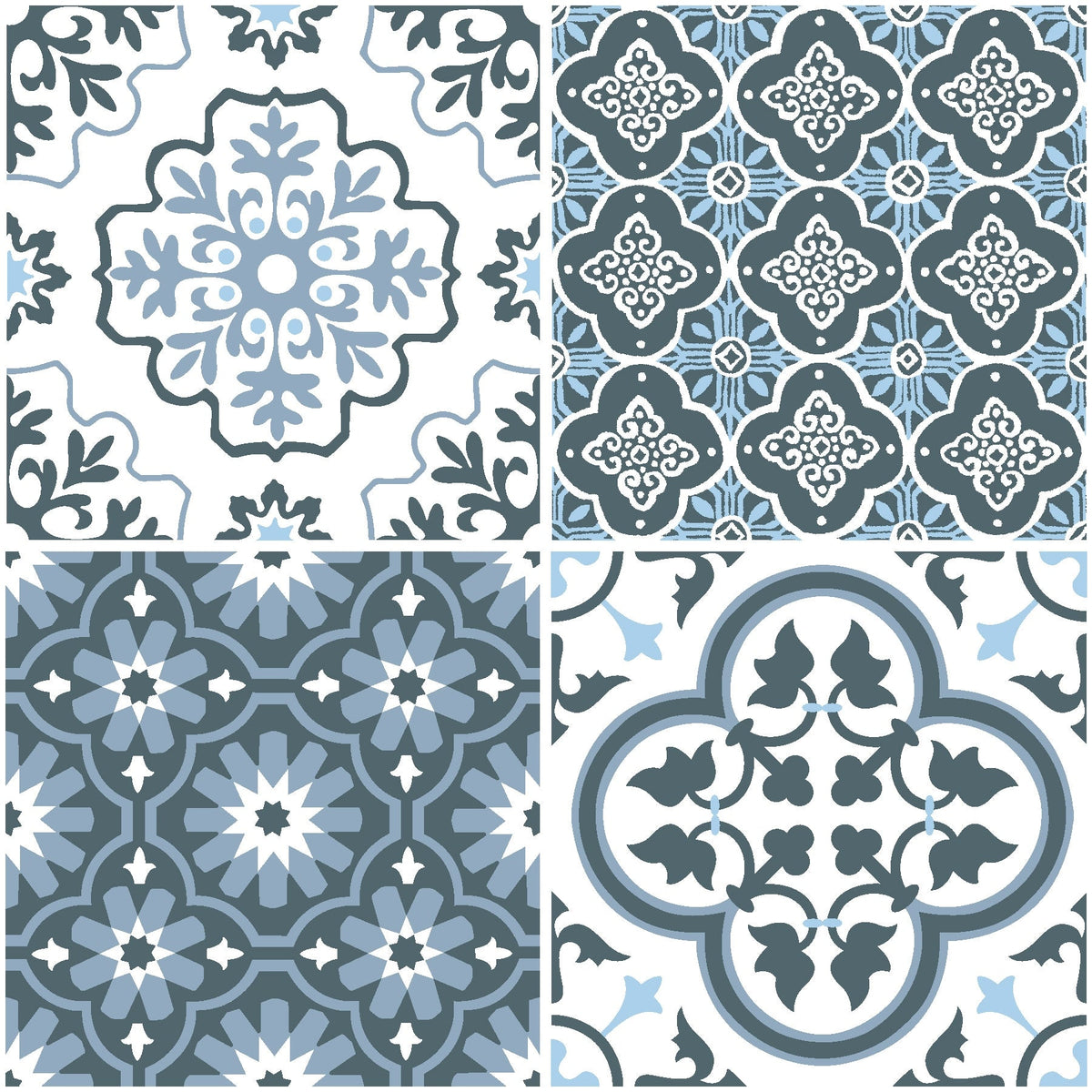 FloorPops 20-Piece 12-in x 12-in Blue Peel and Stick Vinyl Tile