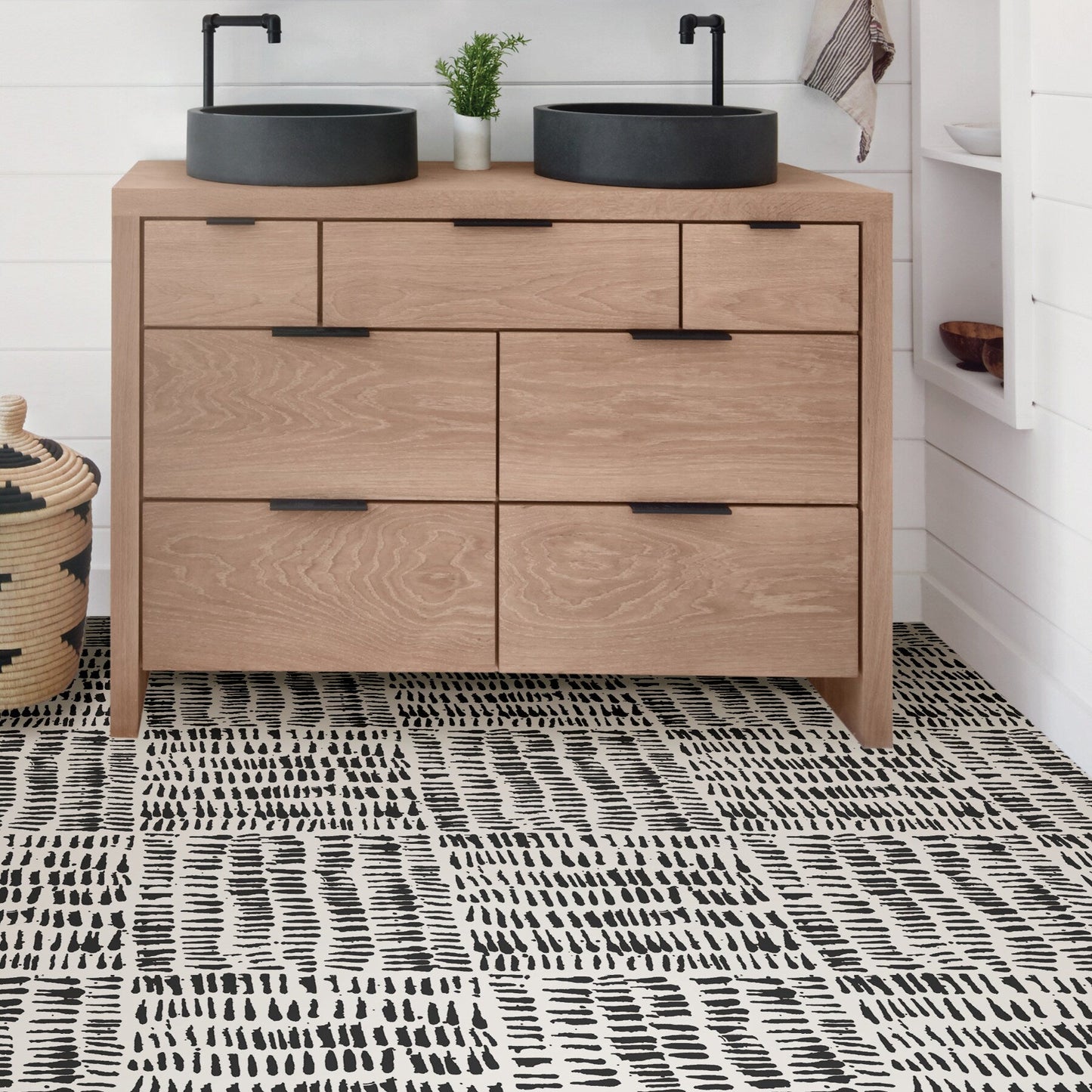 FloorPops Black 12-in x 12-in Water Resistant Peel and Stick Vinyl Tile Flooring (20-sq ft)