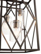 Kichler Solander 3-Light Olde Bronze Traditional Clear Glass Geometric Medium Hanging Pendant Light