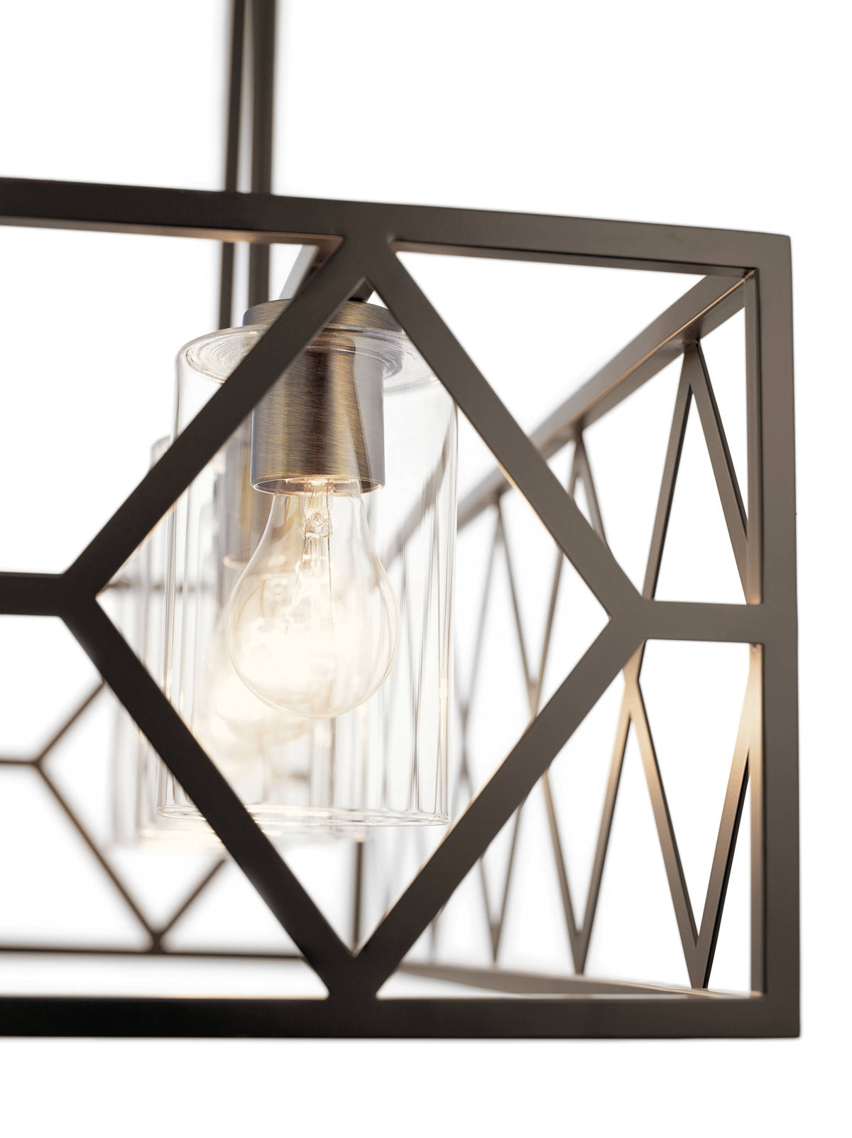 Kichler Solander 5-Light Olde Bronze Transitional Clear Glass Linear Large Hanging Kitchen Island Light