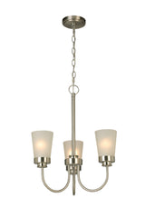 Project Source Aldridge 3-Light Brushed Nickel Modern/Contemporary Chandelier, 18.87-in W x 22.25-in H