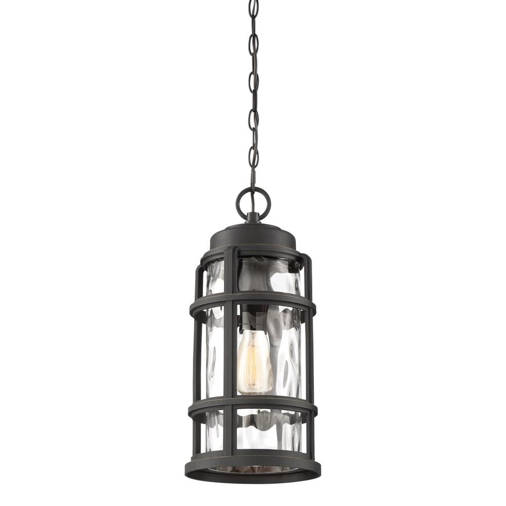Quoizel DeSoto Palladian Bronze Transitional Clear Glass Lantern Pendant Light
