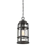 Quoizel DeSoto Palladian Bronze Transitional Clear Glass Lantern Pendant Light