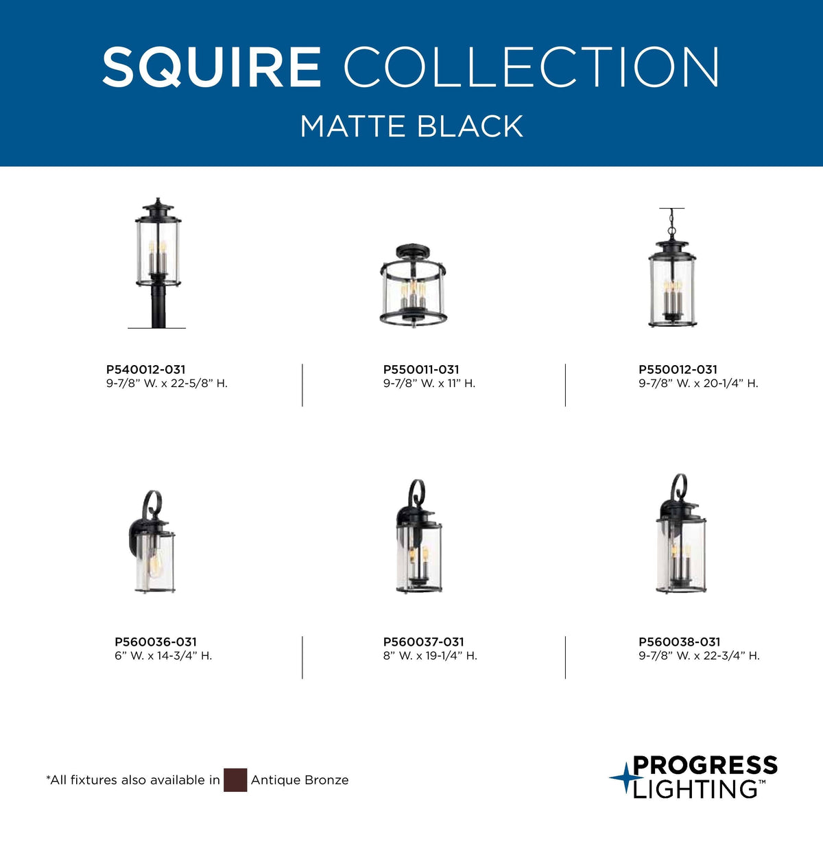 Progress Lighting Squire 3-Light Antique Bronze Traditional Clear Glass Lantern Mini Indoor/Outdoor Hanging Pendant Light