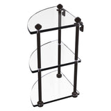 Allied Brass Southbeach Oil-Rubbed Bronze 3-Tier Brass Wall Mount Corner Bathroom Shelf, 8 in x 15 in x 8 in